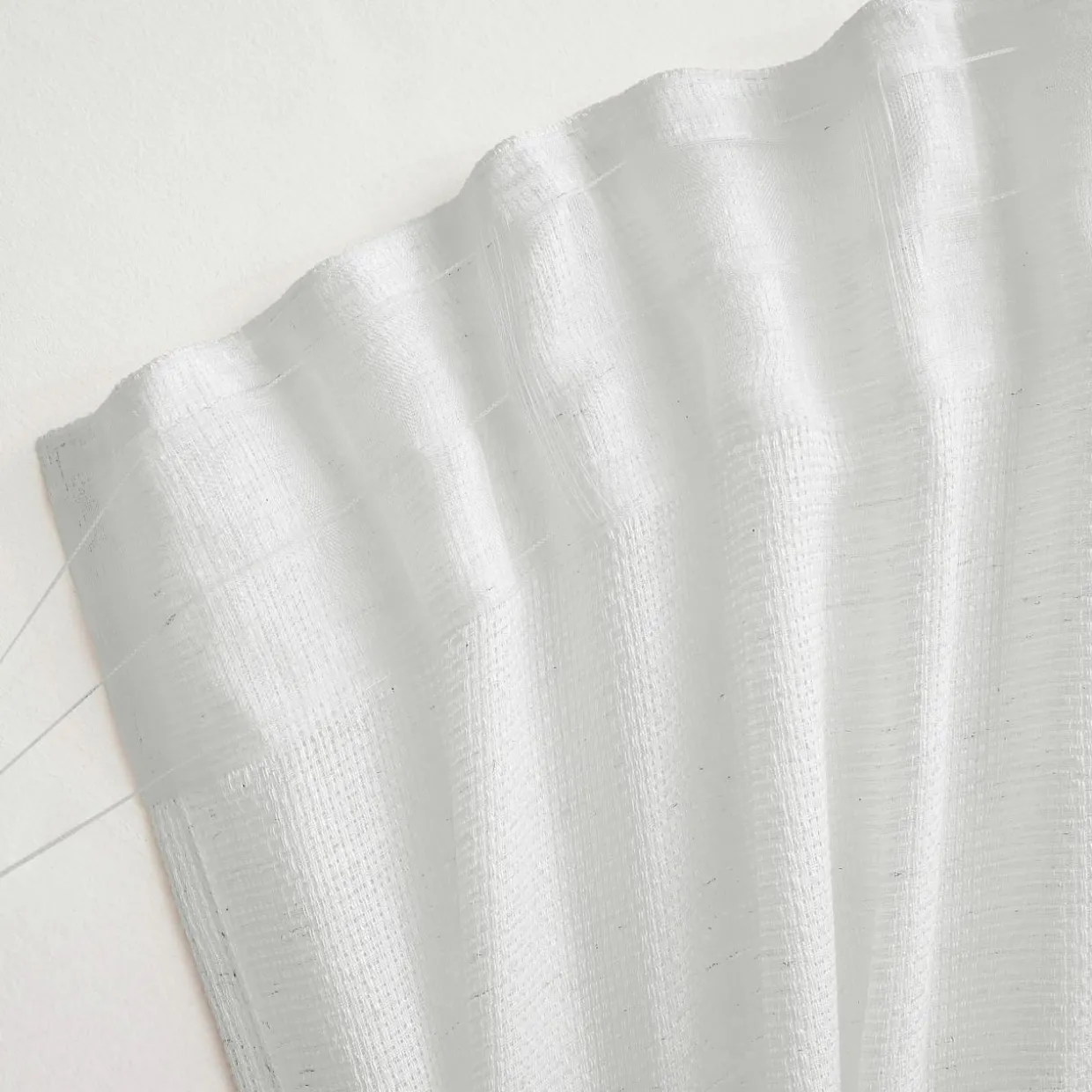 Voilage galon fronceur effet lin (280 x 240 cm) Luca Blanc