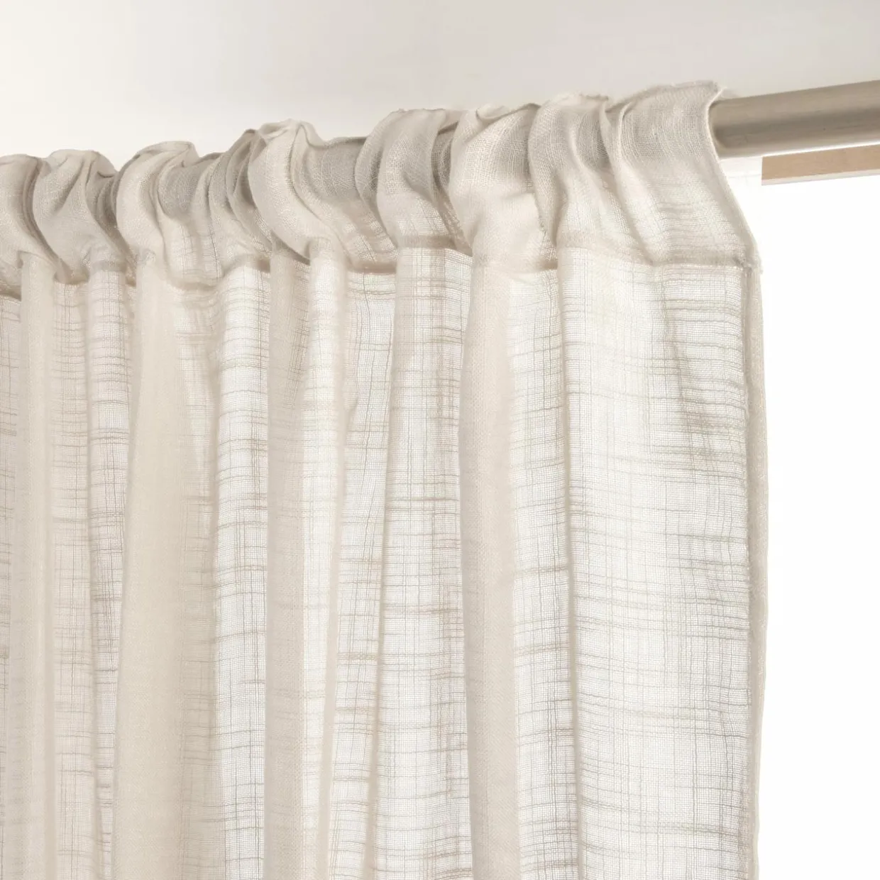 Voilage galon fronceur effet lin (280 x 240 cm) Robin Beige