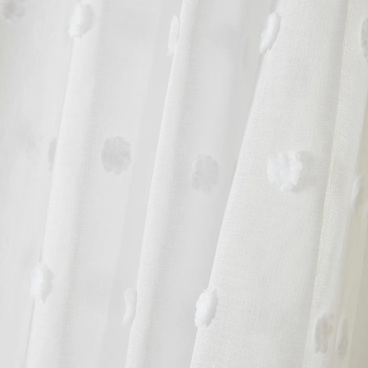 Voilage galon fronceur pompons (280 x 240 cm) Emie Blanc