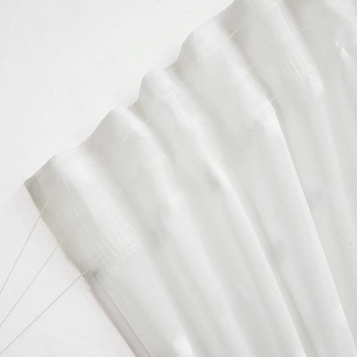 Voilage galon fronceur pompons (280 x 240 cm) Emie Blanc