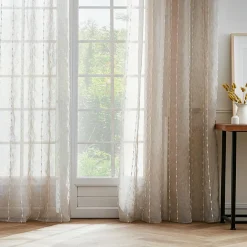 Voilage galon fronceur pompons (140 x 240 cm) Axel Beige
