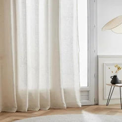 Voilage grande largeur effet lin (400 x 240 cm) Luca Beige