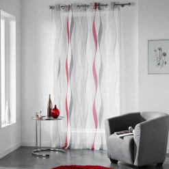 Voilage œillets (140 x 240 cm) Ondulys Rouge