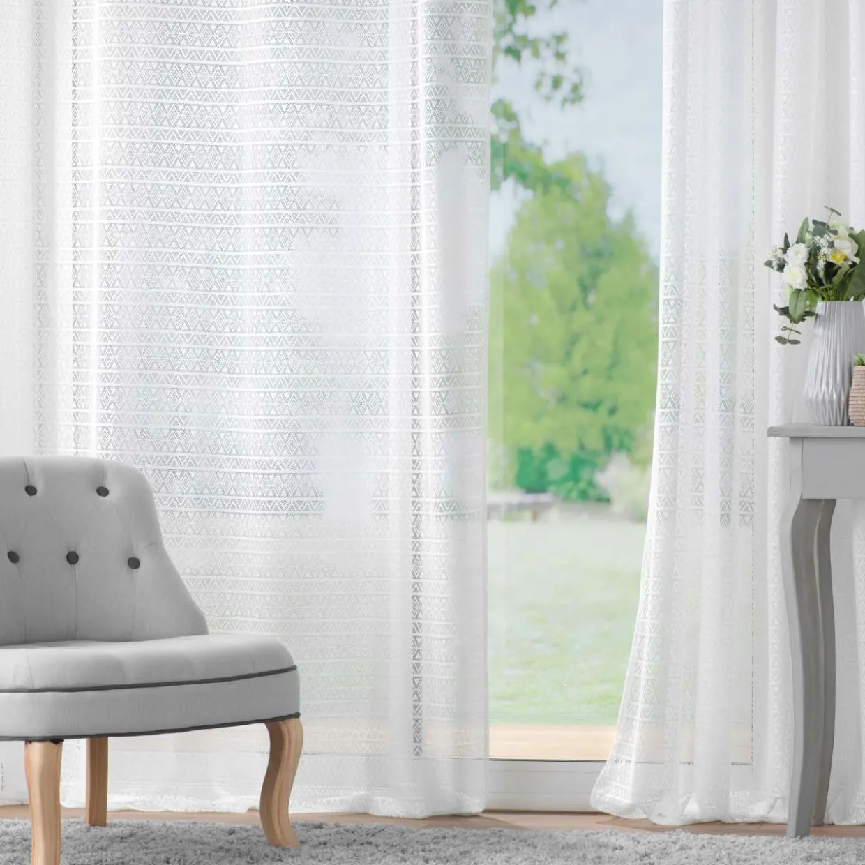 Voilage maille (140 x 240 cm) Naomie Blanc