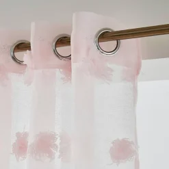 Voilage oeillets pompons (180 x 240 cm) Suzie Rose
