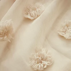 Voilage oeillets pompons (180 x 240 cm) Suzie Beige