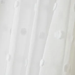 Voilage oeillets pompons (140 x 240 cm) Emie Blanc