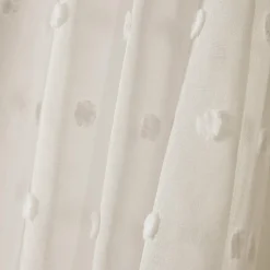 Voilage oeillets pompons (180 x 240 cm) Emie Beige