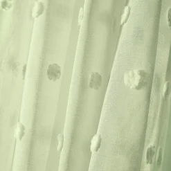 Voilage oeillets pompons (140 x 280 cm) Emie Vert d'eau